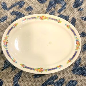 11" Oval Serving Platter
Blue Bouquet 
by HALL  (small discolored spot in mid)